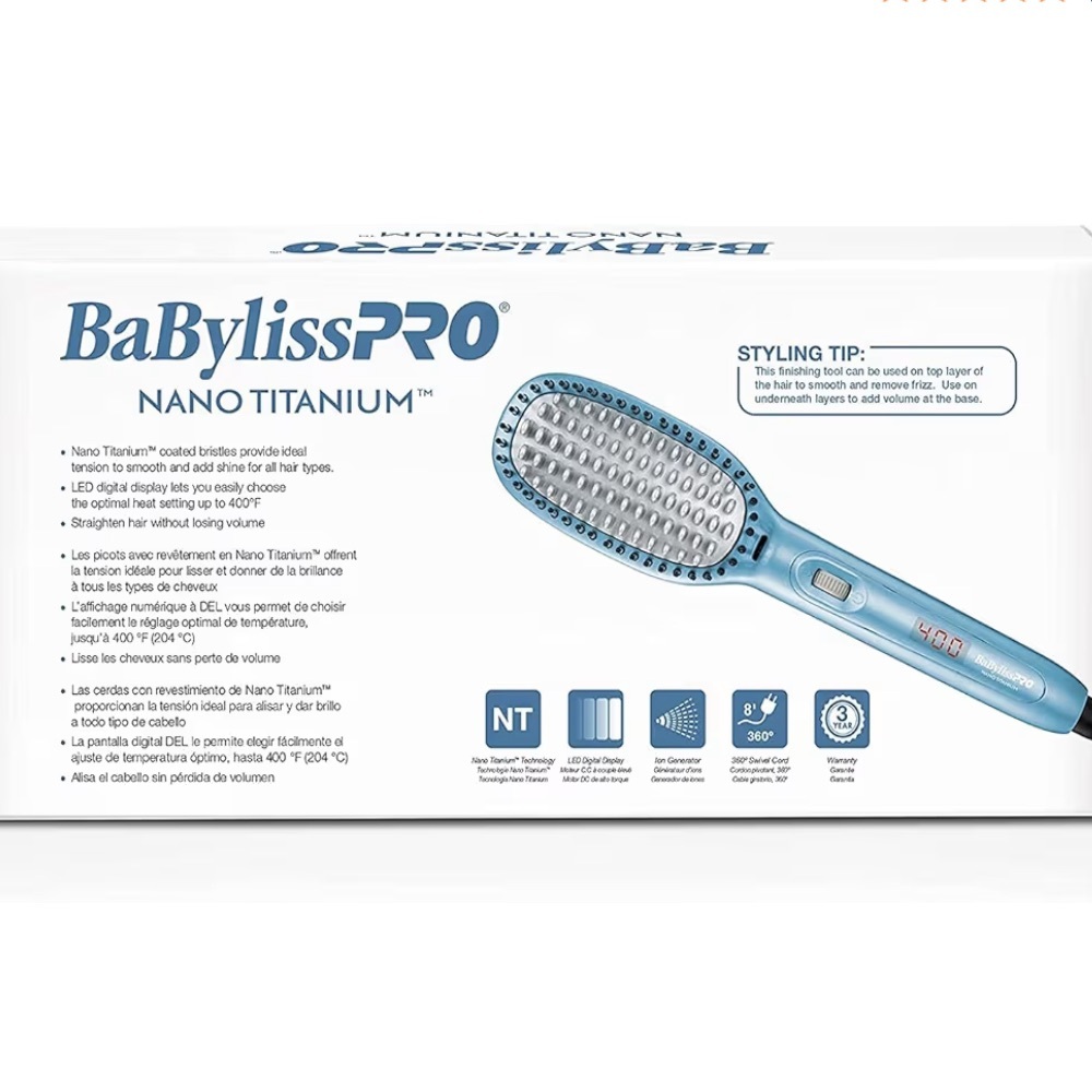 BaBylissPRO Nano Titanium Thermal Paddle Brush